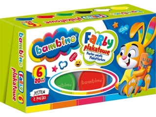 Farby plakatowe 6 kolor�w 20 ml ZWIERZAKI UCZNIAKI [opakowanie=10szt]