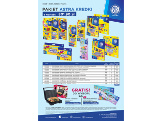 Pakiet P4 0726 ASTRA Kredki o warto�ci 801, 90z� + GRATIS: towar lub grill