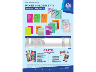 Pakiet P5 0726 ASTRA Ko�ozeszyty o warto�ci 576z� + GRATIS: towar