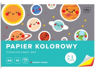 Zeszyt papier�w kolorowych A4 10k. INTERDRUK