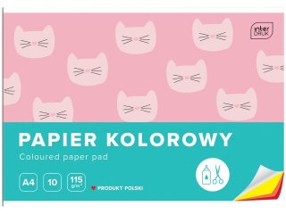 Zeszyt papier�w kolorowych A4 10k. INTERDRUK