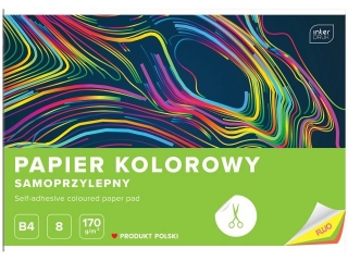 Zeszyt papier�w kolorowych samoprzylepnych B4 8k. INTERDRUK