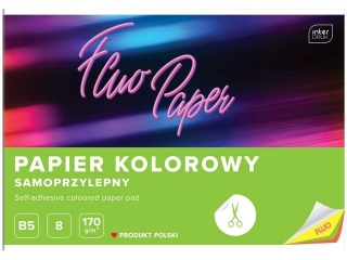 Zeszyt papier�w kolorowych samoprzylepnych B5 8k. INTERDRUK Fluo
