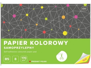 Zeszyt papier�w kolorowych samoprzylepnych B5 8k. INTERDRUK Fluo