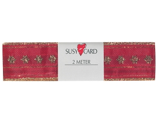 Wst��ka ozdobna SUSY CARD 2m/25mm - czerwono/z�ota