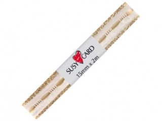 Wst��ka ozdobna SUSY CARD 2m/15mm - bia�o/z�ota