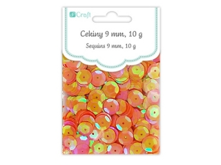 Cekiny okr�g�e DPCRAFT 9mm 10g - pomara�czowe