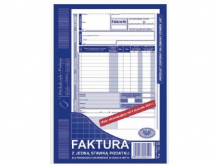 Druk 130-3E Faktura z jedn� stawk� podatku dla prowadz�cych 