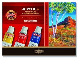 Farby akrylowe KOH-I-NOOR  6 kolor�w (162701)