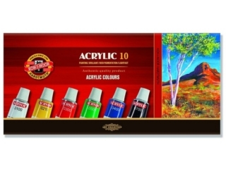 Farby akrylowe KOH-I-NOOR 10 kolor�w x 16ml