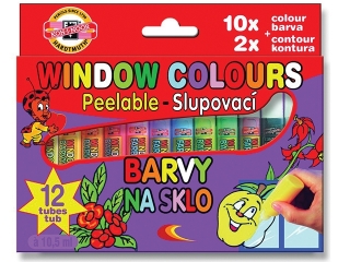 Farby witra�owe KOH-I-NOOR 5kol.+2kontury 10,5ml (9739)