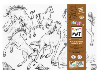 KOLOROWANKA FUNNY MAT TRANSPARENT 48x33.5 Konie + GRATIS flamastry