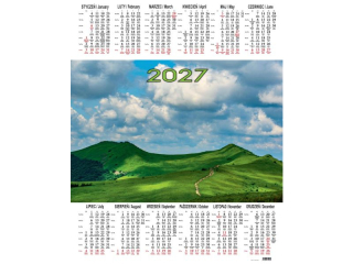 Kalendarz Jednoplanszowy BESKIDY P 4 Bieszczady 2027