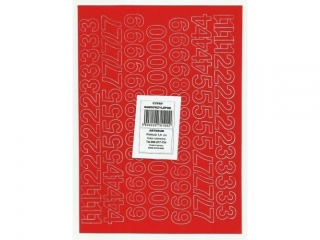 Cyfry samoprzylepne ART-DRUK  15mm czerwone Helvetica 10 ark
