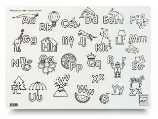 KOLOROWANKA FUNNY MAT WHITE 48x33.5 Alfabet + GRATIS kredki