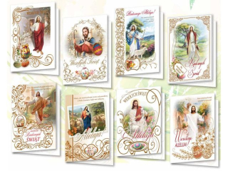 Kartki Wielkanocne TOP GRAPHIC B6 BWB - religijne wzory