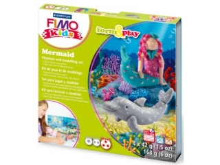 Zestaw FIMO Kids FormxPlay, Syrenka, 4 x 42g + akcesoria, Staedtler