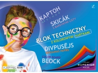 Blok Superior techniczny kolorowy A4-25 [opakowanie=10szt]
