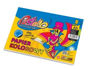 Zeszyt papier�w kolorowych A5 samoprz. PASTELLO