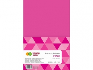 Arkusze piankowe A4, 5 ark, r�owe, Happy Color