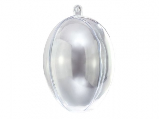 Akrylowe jajko rozmiar: 80mm x 57mm  kolor: transparentny opakowanie: 5 szt