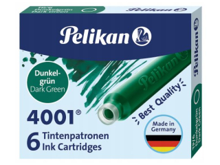 Naboje atramentowe PELIKAN kr�tkie, ciemnozielone 6szt.