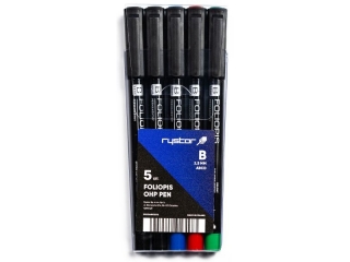 Foliopis permanentny RYSTOR FB-25  5szt. etui 4szt.+1 GRATIS