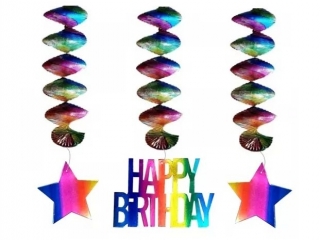 Dekoracja wisz�ca �widerek Happy Birthday DF-010, 3 szt.