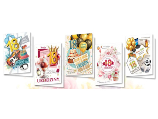 Kartki TOP B6 BOGH z wyci�ciem Urodziny 18-te