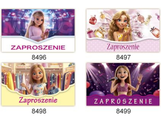 Zaproszenia MERIGRAF Dziewczynka, miks wzor�w