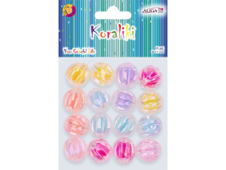 Koraliki ALIGA plastikowe, dekoracyjne, rozm. 11 mm, otw�r 2 mm 16szt
