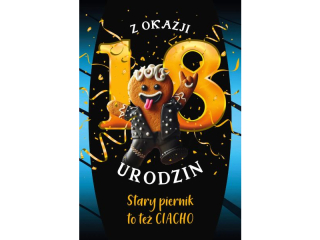 Kartka na 18 urodziny ARMIN STYLE Z�ocona AS-25 „Ciacho 18+”