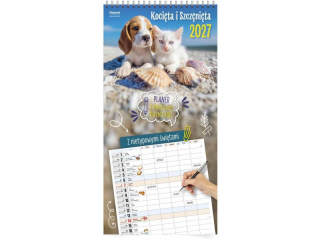 Kalendarz 2027 �cienny Planer Rodzinny Kociaki #3452