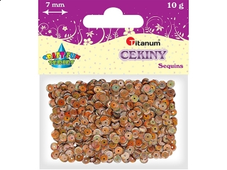 Cekiny TITANUM okr�g�e 7mm 10g - per�owe br�zowe