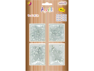 Agrafki  AGR-3103 srebrne op.100 szt.mix wielko�ci