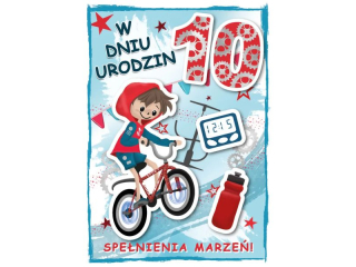 Kartka dla dzieci ARMIN STYLE GM-1097 10 urodziny ch�opca 3D