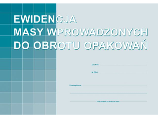 Druk- Ewidencja masy wprowadzonych do obrotu opakowa� A4