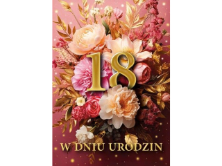 Kartka na 18 urodziny ARMIN STYLE FL-21 efekt 3D kwiatowa r�owa
