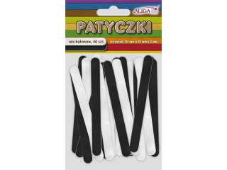 Patyczki PK-2113 mix 2 kolor�w- czarne i bia�e, op. 40 szt.rozm.114 x 10 x 2 mm