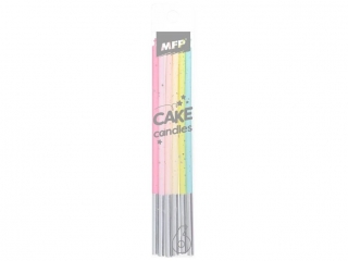 �wieczki do tortu MFP 6 szt. 14cm t�czowe