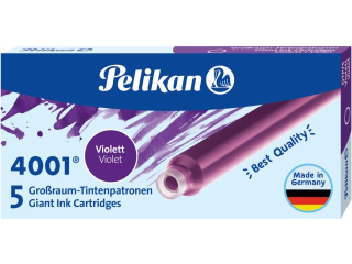 Naboje atramentowe Pelikan 4001 GTP/5 – fioletowe, 5 du�ych wk�ad�w do pi�ra wiecznego
