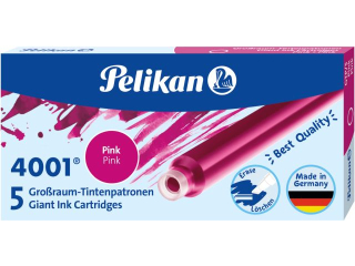 Naboje atramentowe Pelikan 4001 GTP/5 – r�owe, 5 du�ych wk�ad�w do pi�ra wiecznego