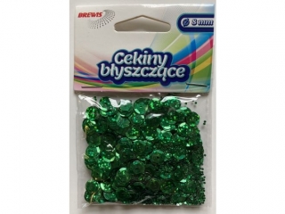 Cekiny hologramowe rozmiar: 8mm waga: 10g  kolor: zielony