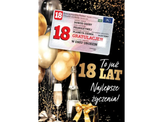 Kartka na 18 urodziny ARMIN STYLE Gift M-195 z dowodem osobistym, szampa�ska impreza