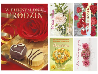 Laurka z brokatem B6B 117x167 z kopert�  POL-MAK Urodziny B6B_UR_817 [opakowanie=25szt]