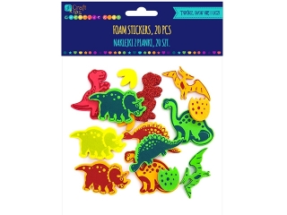 NAKLEJKI Z PIANKI - DINOZAURY, 20 SZT. [opakowanie=6szt] NZWR-DLP