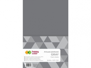 Arkusze piankowe A4, 5 ark, szare, Happy Color