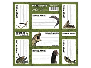 NALEPKI NA ZESZYTY DINOZAUR