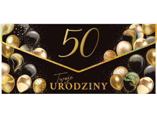 Kartka - koperta na pieni�dze KZK PREMIUM nr. 3 Urodziny Glamour 50-tka
