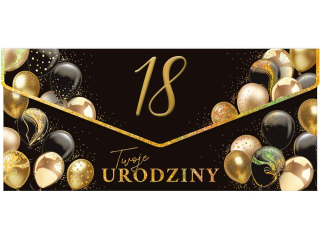 Kartka - koperta na pieni�dze KZK PREMIUM nr. 6 Urodziny Glamour 18-tka